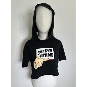 Madrag Don’t F With Me Hoodie Crop Top Women’s Size Small